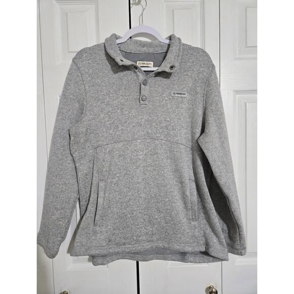 Magellan outdoors large classic fit women's gray partial button up sweater - Picture 1 of 9
